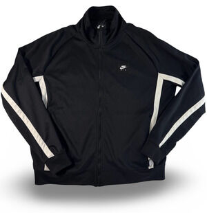 Nike Air Track Jacket Black White Full Zip Athletic Jacket Men's Large